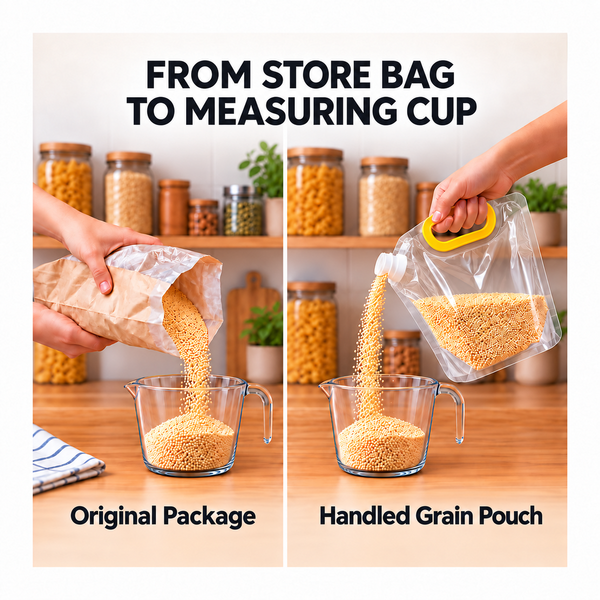 🌾Handled Grain Storage Pouch with Corner Pour Spout