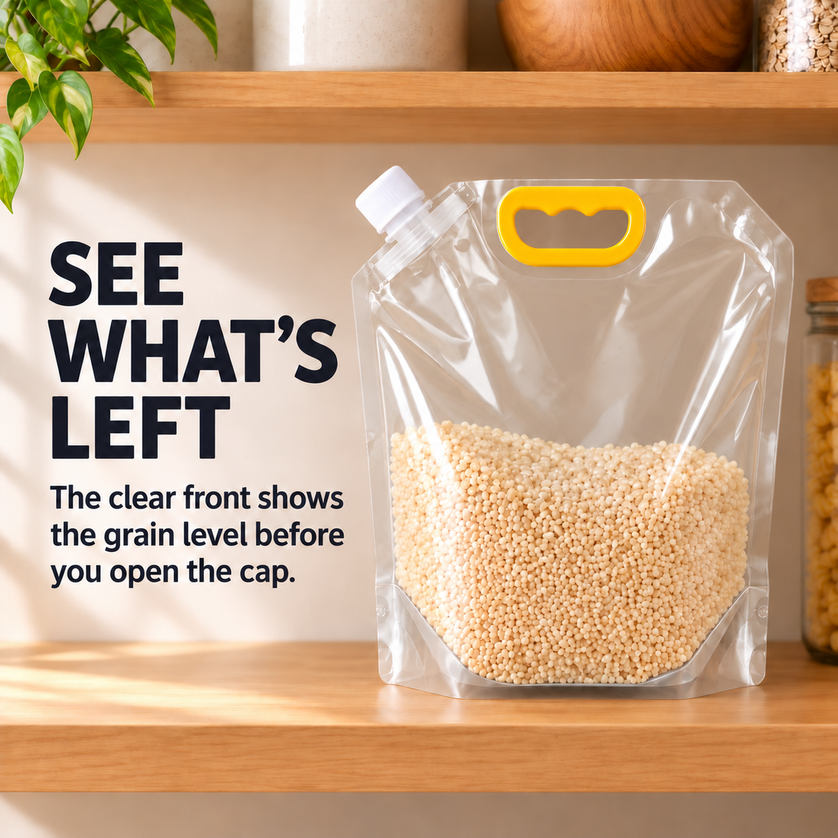 🌾Handled Grain Storage Pouch with Corner Pour Spout