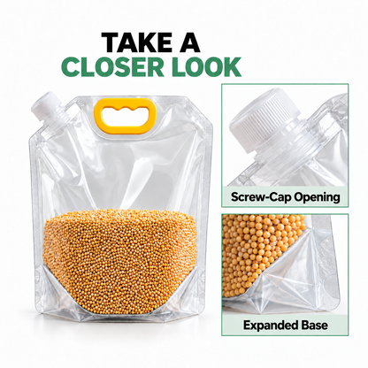 🌾Handled Grain Storage Pouch with Corner Pour Spout