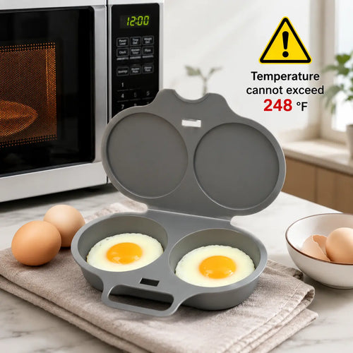 🍳Easy to Clean Microwave Egg Steamer Mold BPA‑Free,Food‑Grade Plastic PP Material - Non-Stick,2 Cup Round Egg Maker, Perfect Shape, Quick Prep, Healthy Cooking Gadget for Kitchens, Easy Egg Cooker Home Egg Boiler Dishwasher-safe Omelette Maker (Dark Gray)
