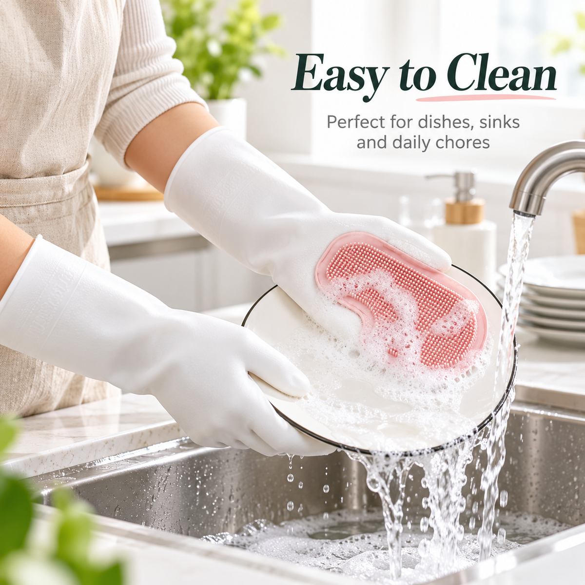 Multifunctional Magic Scrubbing Gloves – Waterproof Plastic/Latex Kitchen Cleaning & Dishwashing Gloves