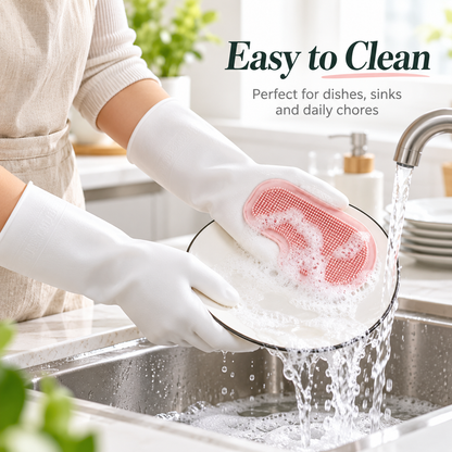 Multifunctional Magic Scrubbing Gloves – Waterproof Plastic/Latex Kitchen Cleaning & Dishwashing Gloves
