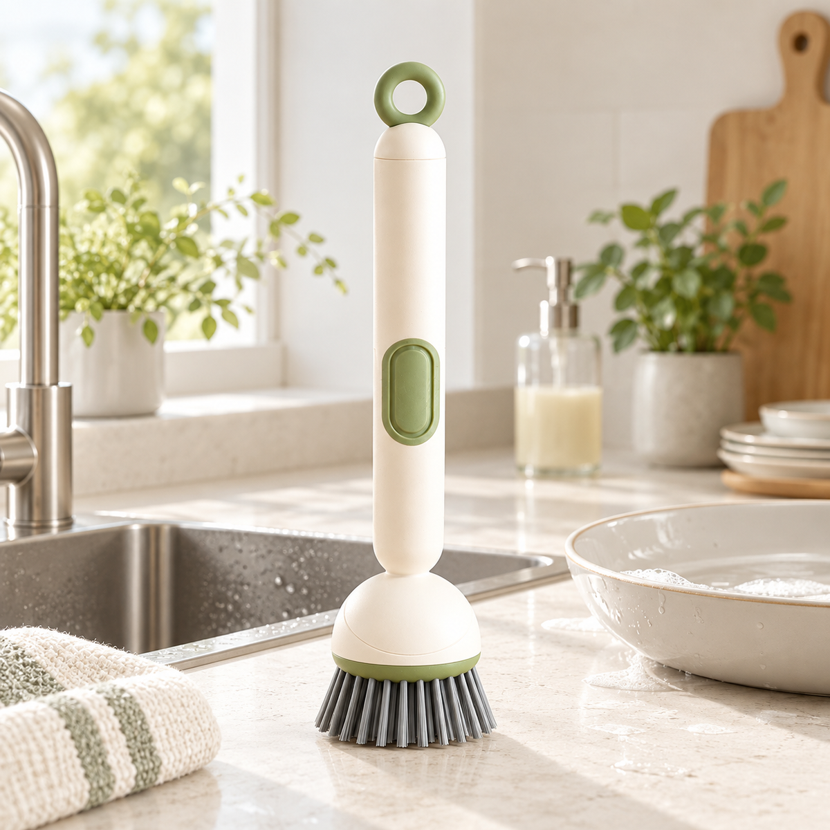 FlowScrub Dispensing Kitchen Brush