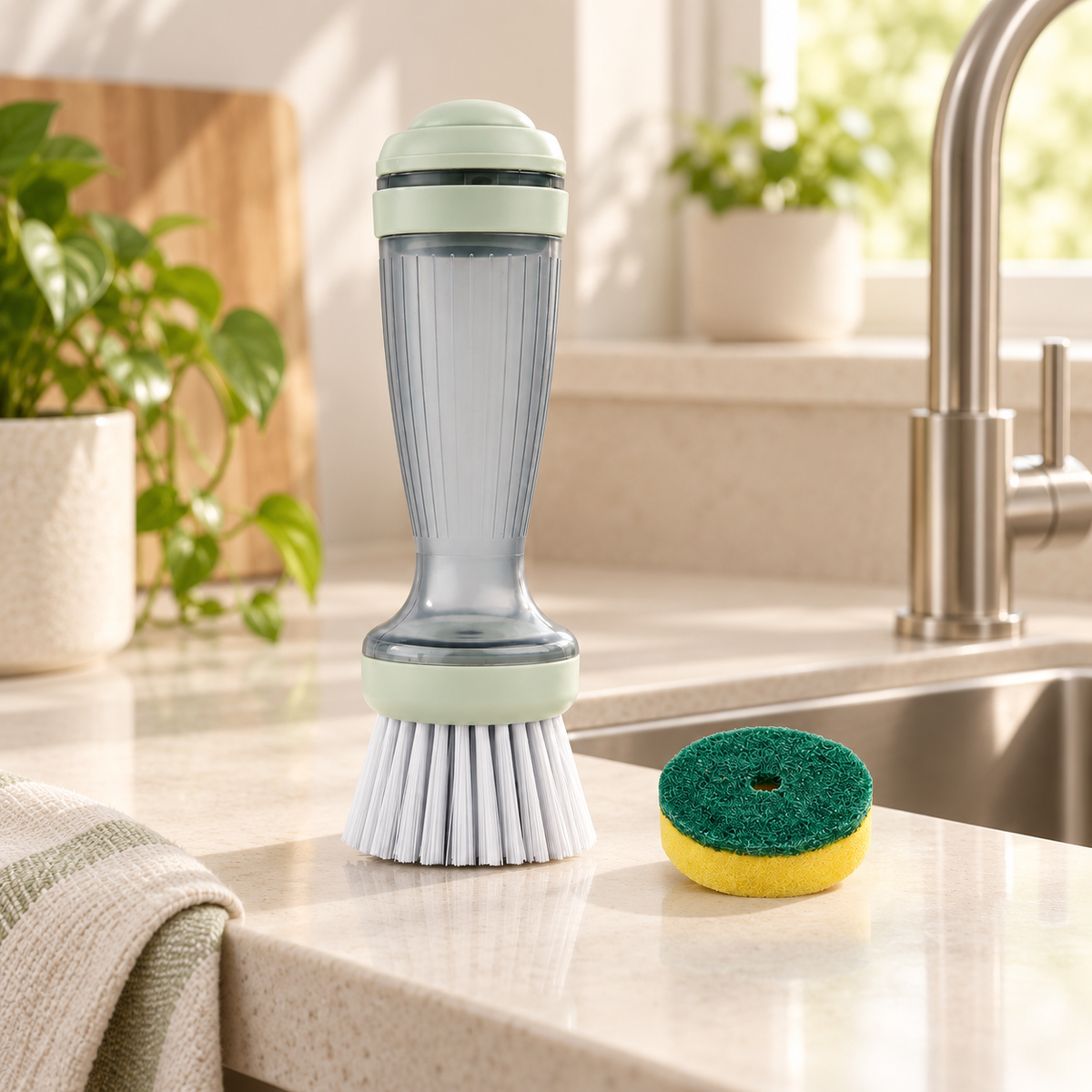 Deep-Clean Long-Handle Kitchen Brush